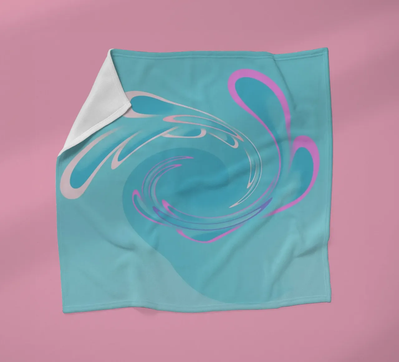 Motif tourbillonnant abstrait dynamique en bleu et rose plaid polaire de Something for you