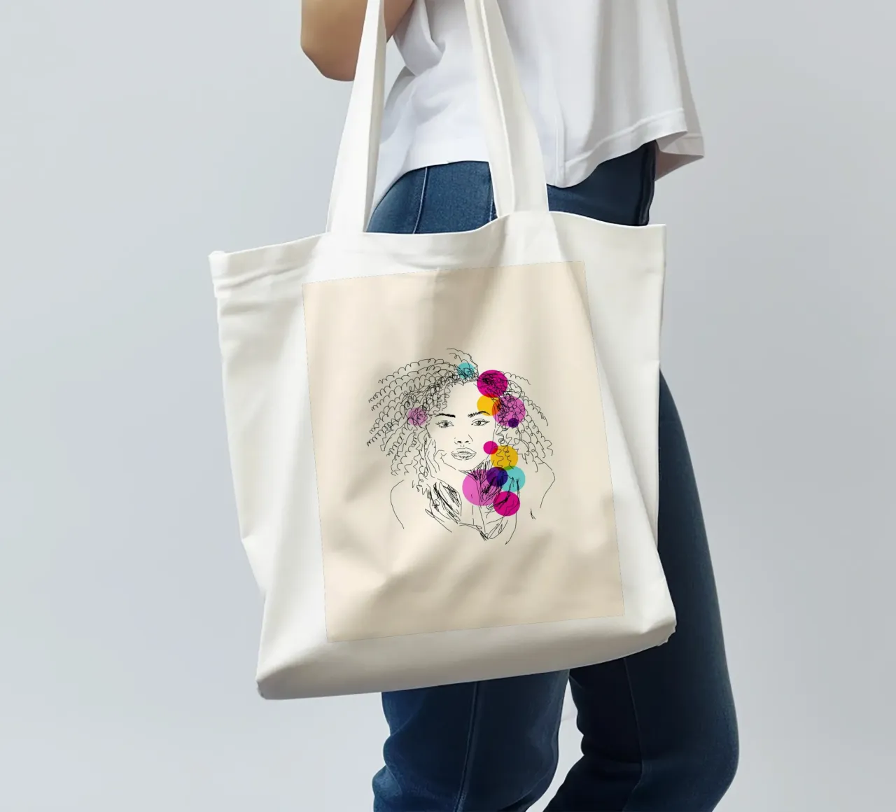 Power in Every Line borsa in juta da Indigo Rain