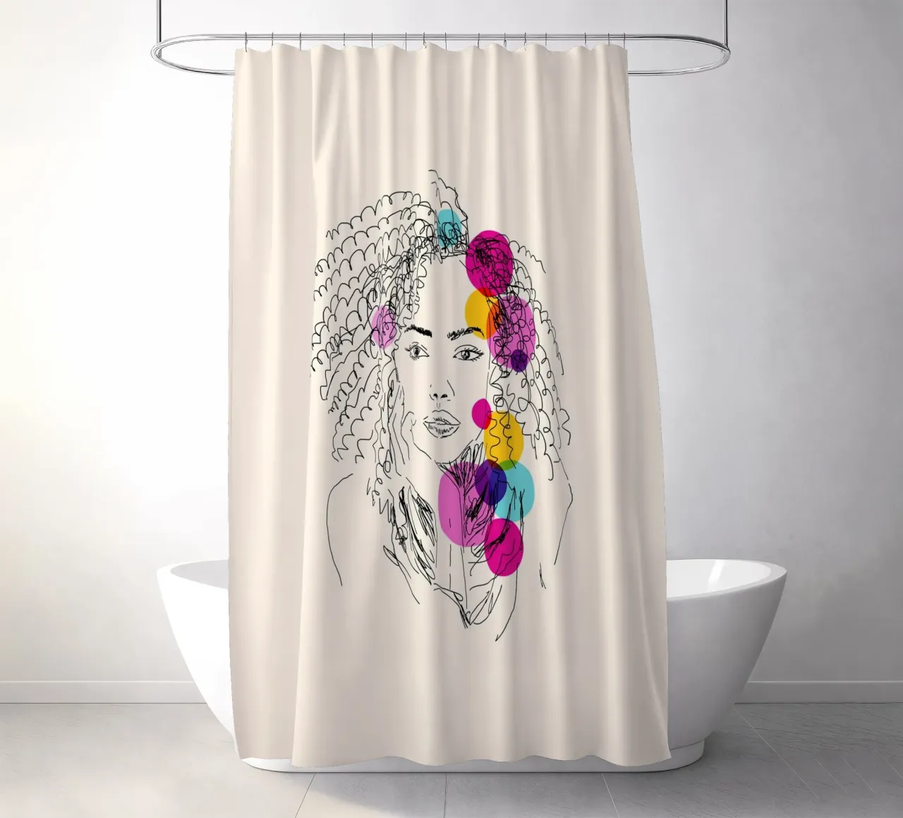 Power in Every Line tenda da doccia da Indigo Rain