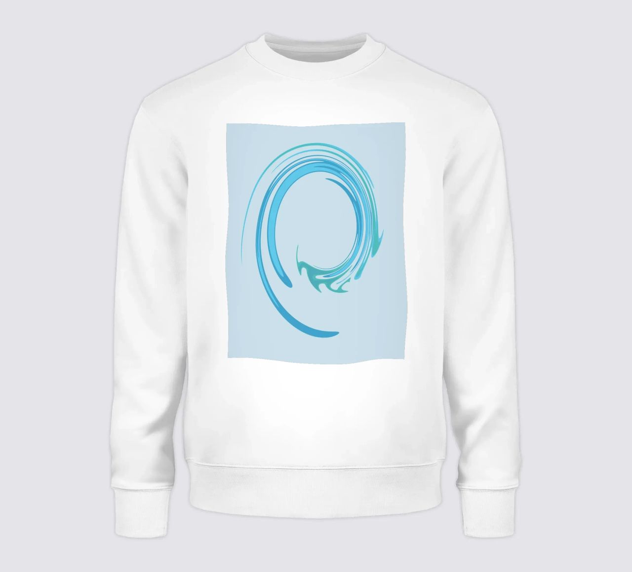 Abstract dynamic swirl pattern in blue sweatshirt by Something for you