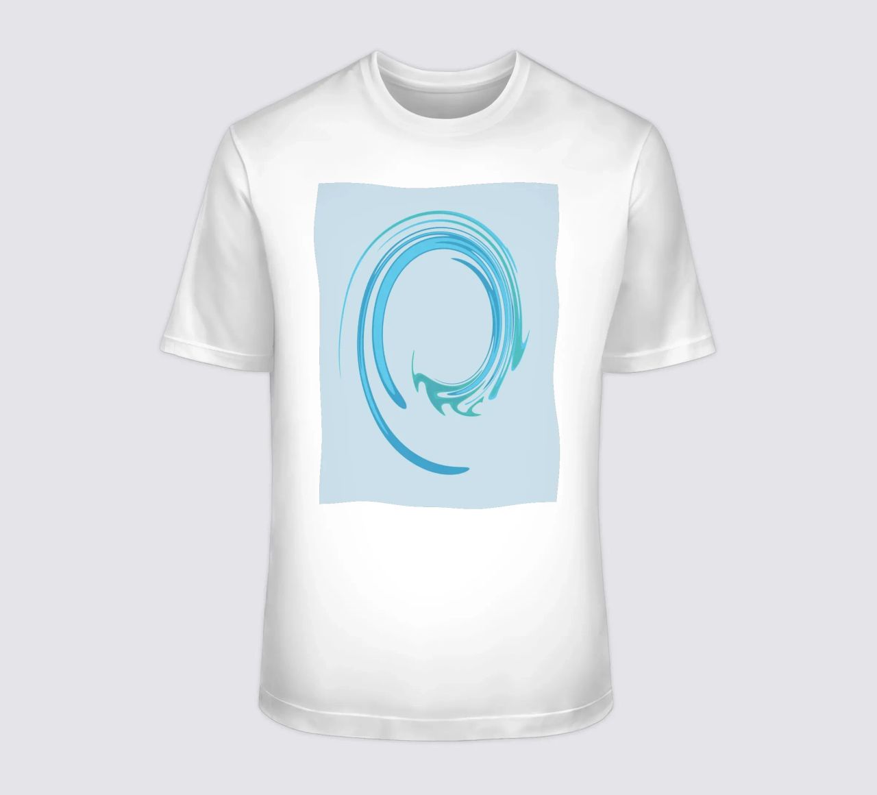Abstract dynamic swirl pattern in blue t-shirt by Something for you