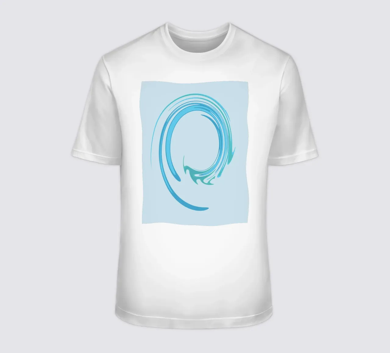 Abstract dynamic swirl pattern in blue t-shirt by Something for you