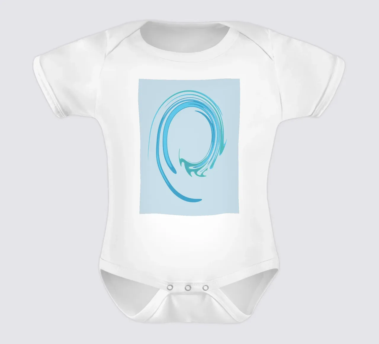 Motif tourbillonnant abstrait et dynamique en bleu body bébé de Something for you
