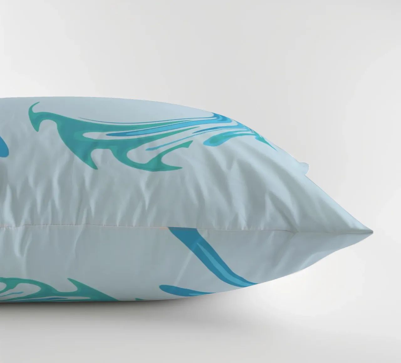 Abstract dynamic swirl pattern in blue decorative cushion by Something for you