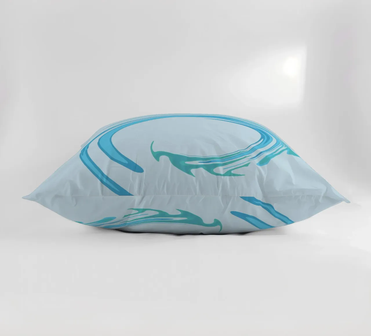 Abstract dynamic swirl pattern in blue decorative cushion by Something for you