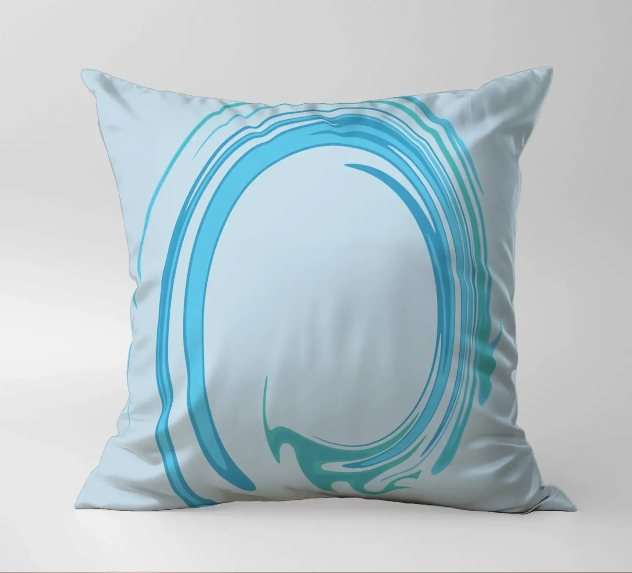 Motivo dinamico astratto a vortice in blu cuscino da Something for you