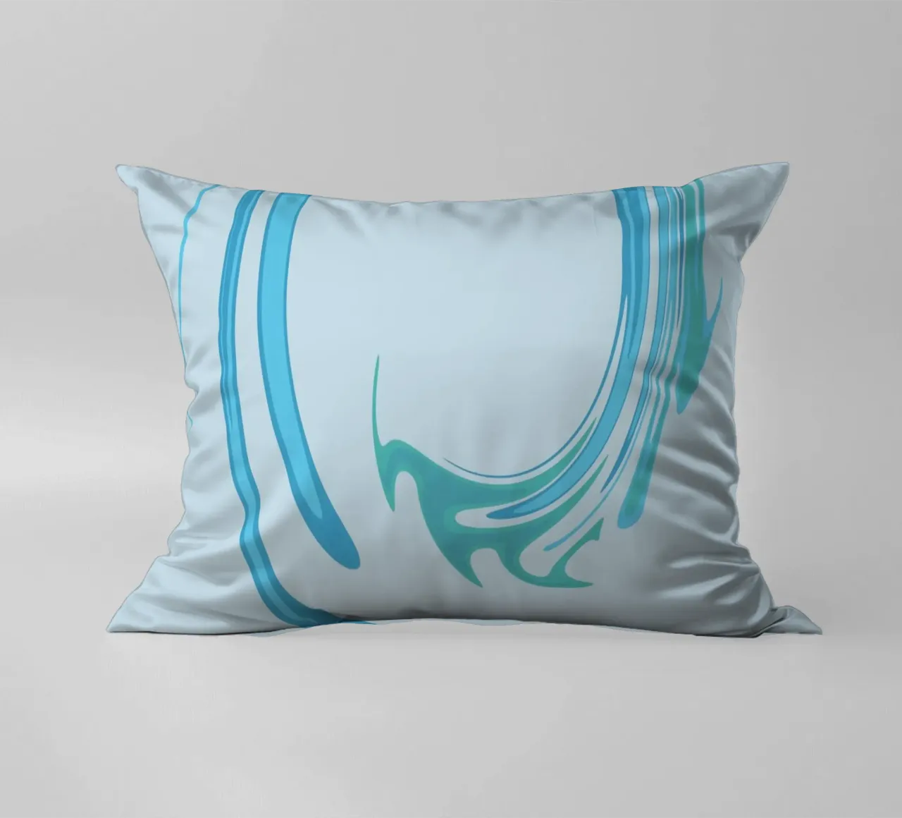 Abstract dynamic swirl pattern in blue decorative cushion by Something for you