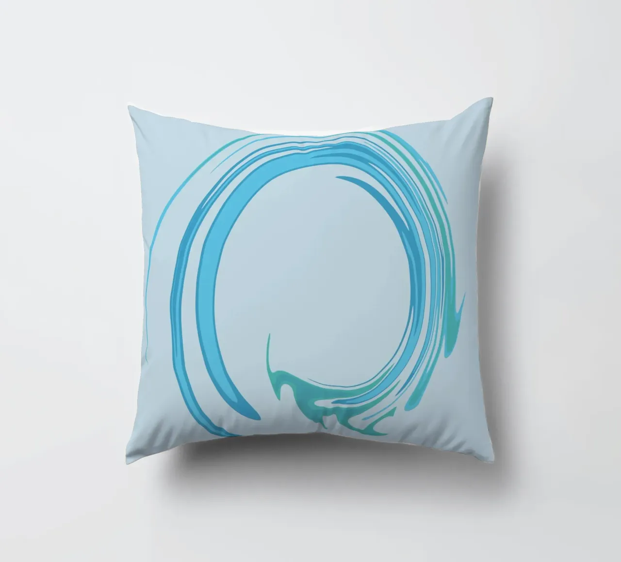 Abstract dynamic swirl pattern in blue decorative cushion by Something for you