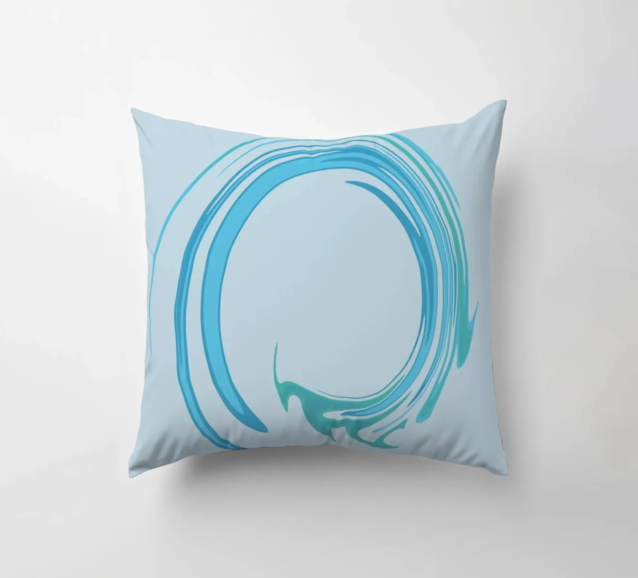 Abstract dynamic swirl pattern in blue decorative cushion by Something for you