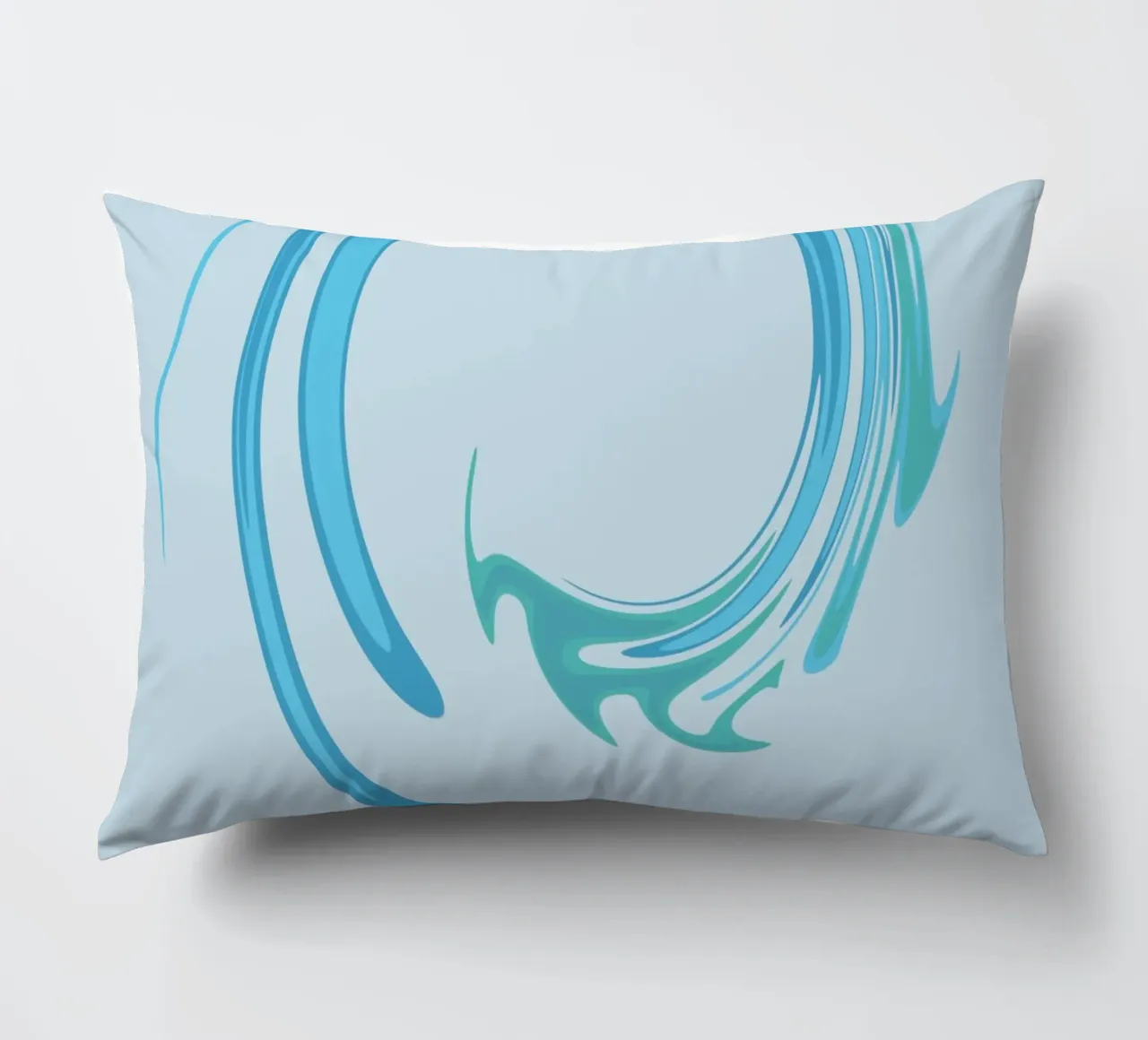 Abstract dynamic swirl pattern in blue decorative cushion by Something for you