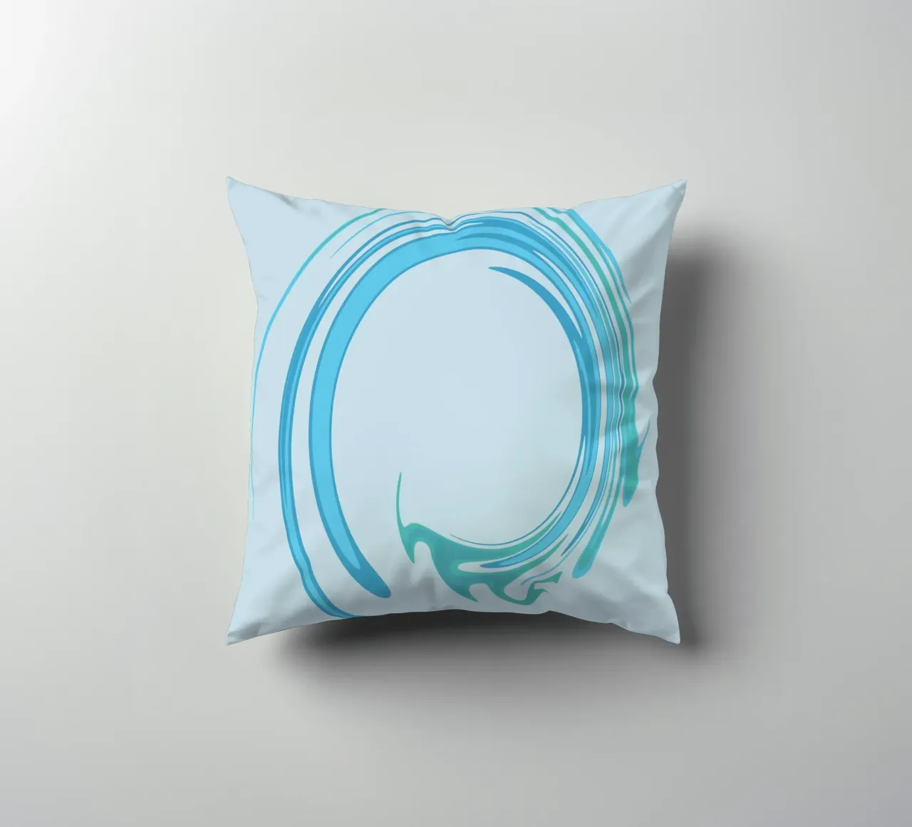 Abstract dynamic swirl pattern in blue decorative cushion by Something for you