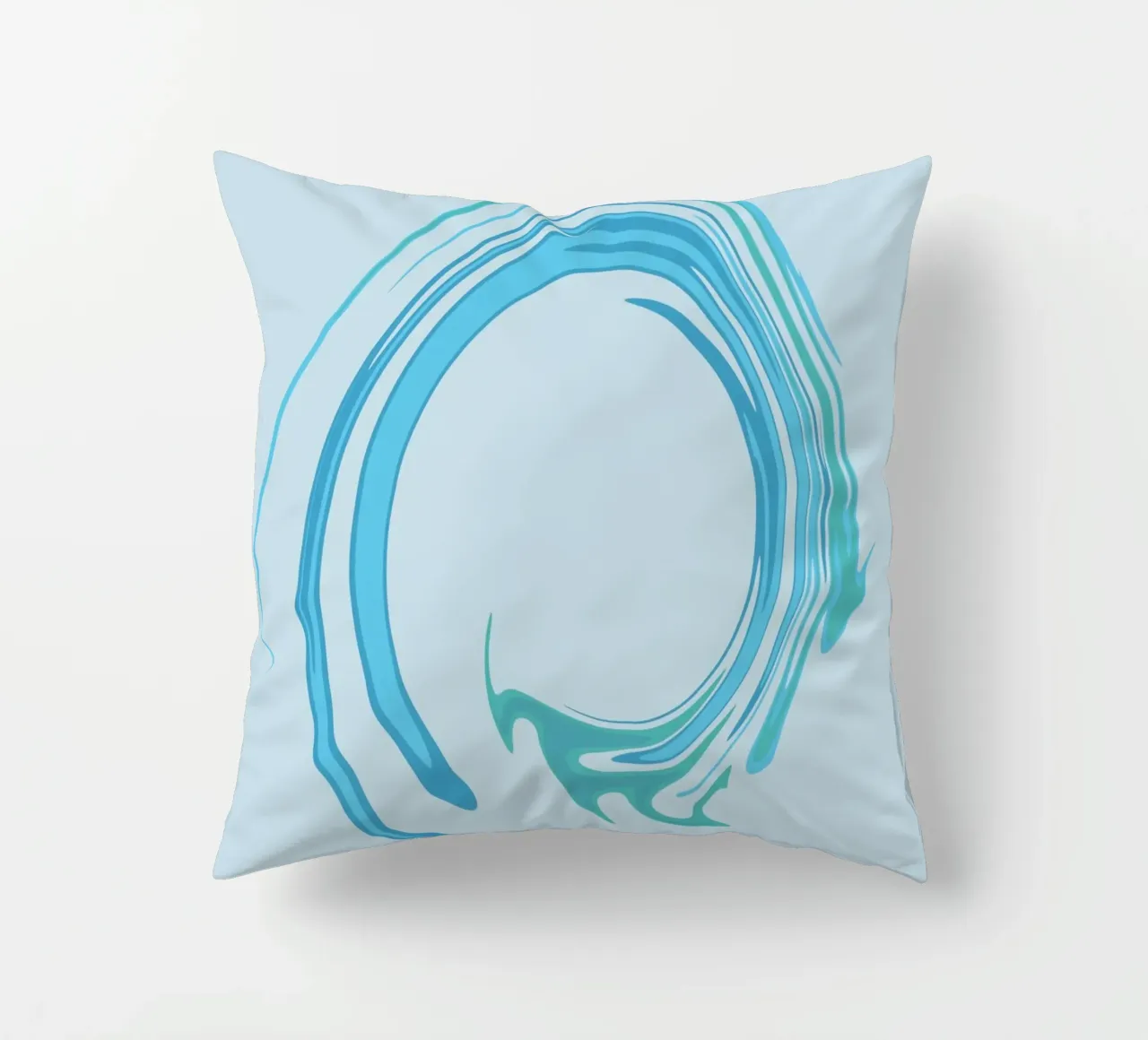 Abstract dynamic swirl pattern in blue decorative cushion by Something for you