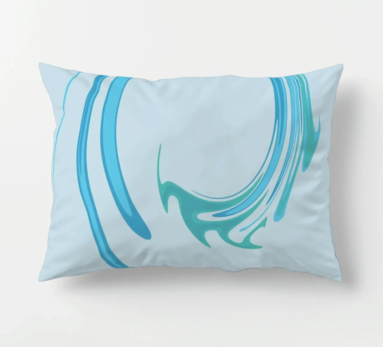Abstract dynamic swirl pattern in blue decorative cushion by Something for you