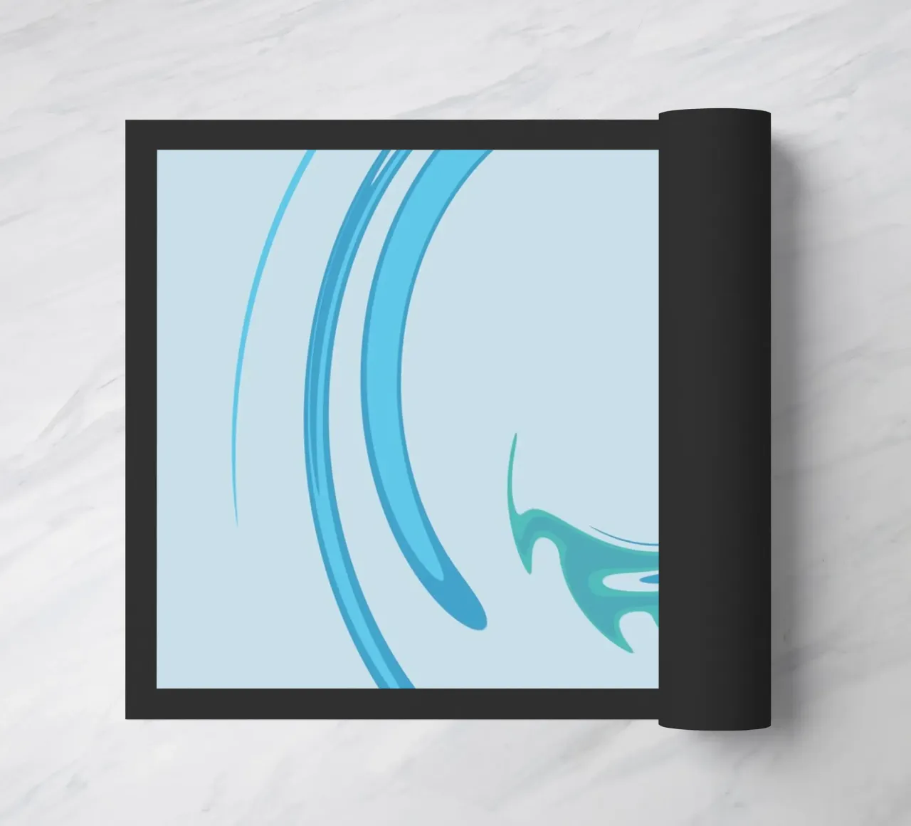 Abstract dynamic swirl pattern in blue doormat by Something for you