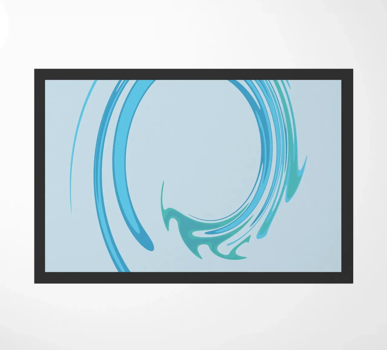 Abstract dynamic swirl pattern in blue doormat by Something for you