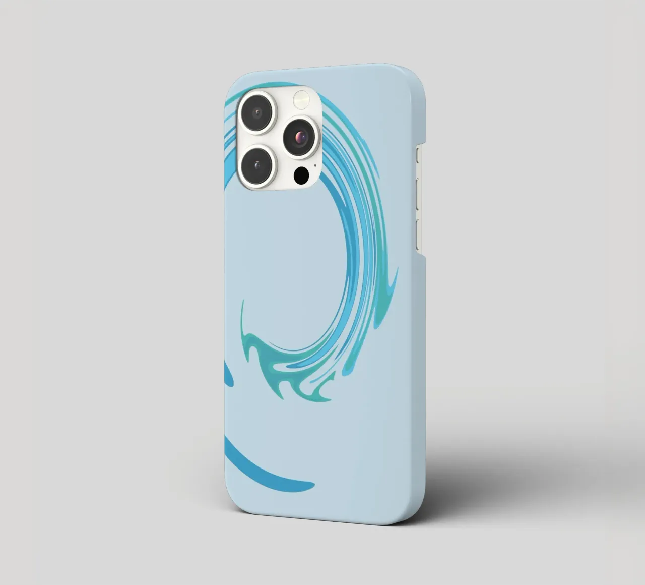 Abstract dynamic swirl pattern in blue iphone case by Something for you