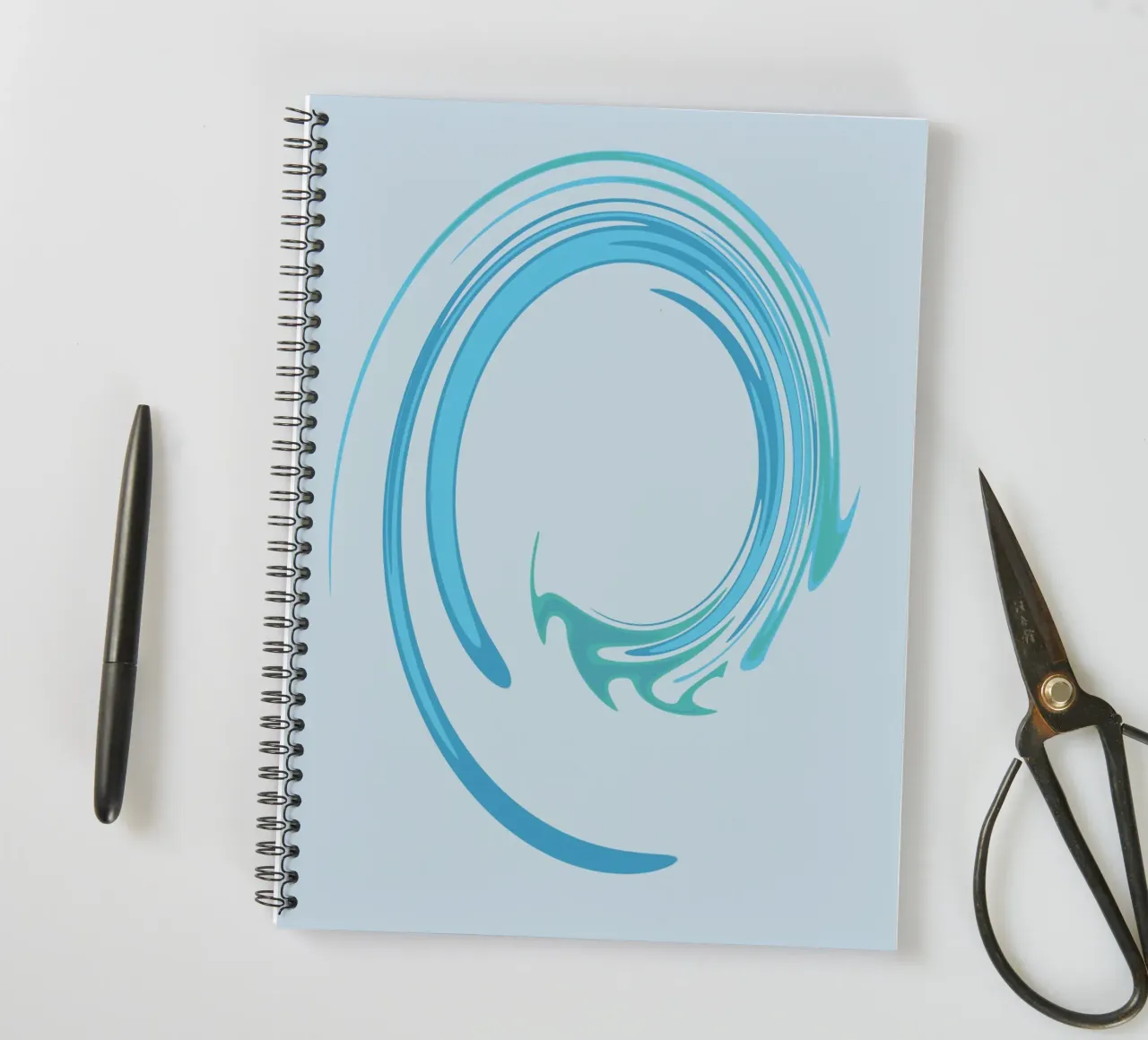 Motif tourbillonnant abstrait et dynamique en bleu carnet à spirale de Something for you
