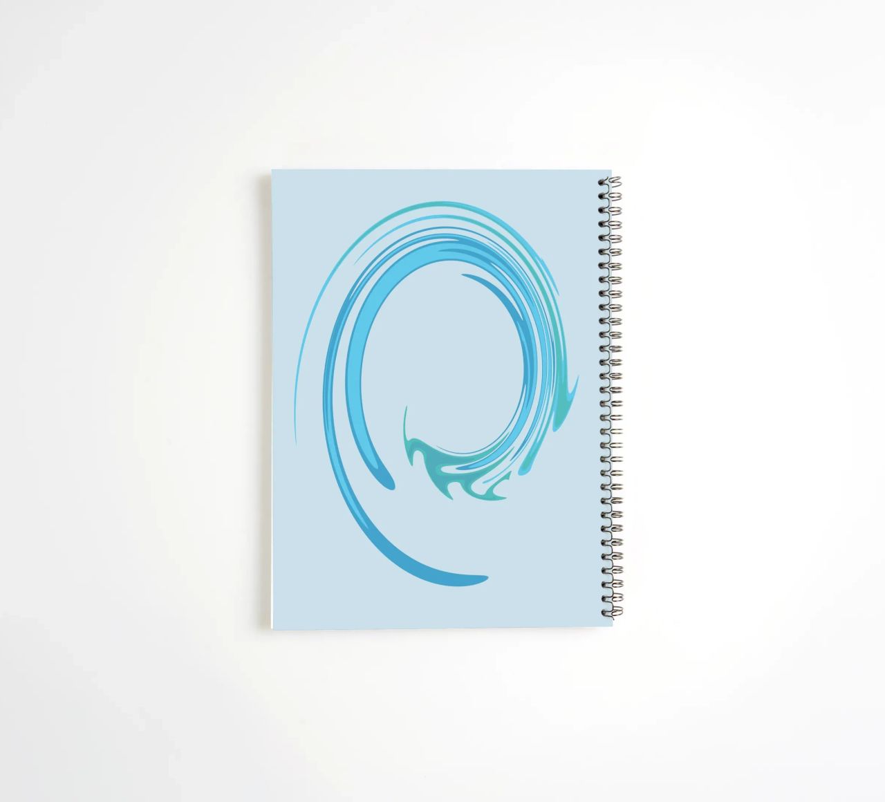 Abstract dynamic swirl pattern in blue spiral notebook by Something for you