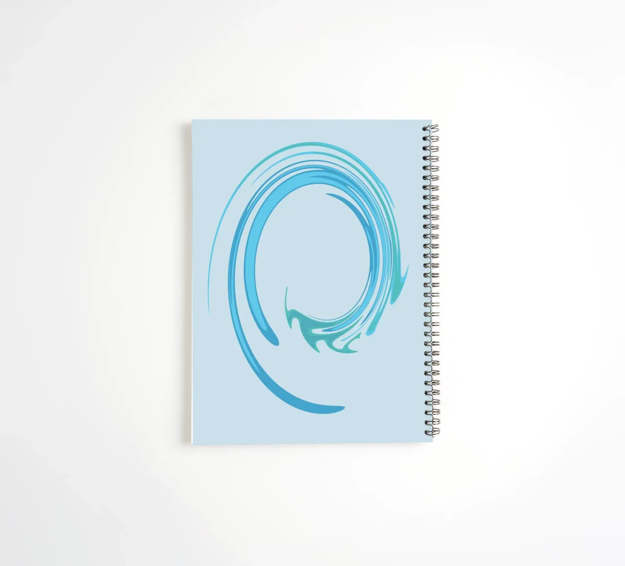 Motivo dinamico astratto a vortice in blu diario ad anelli da Something for you