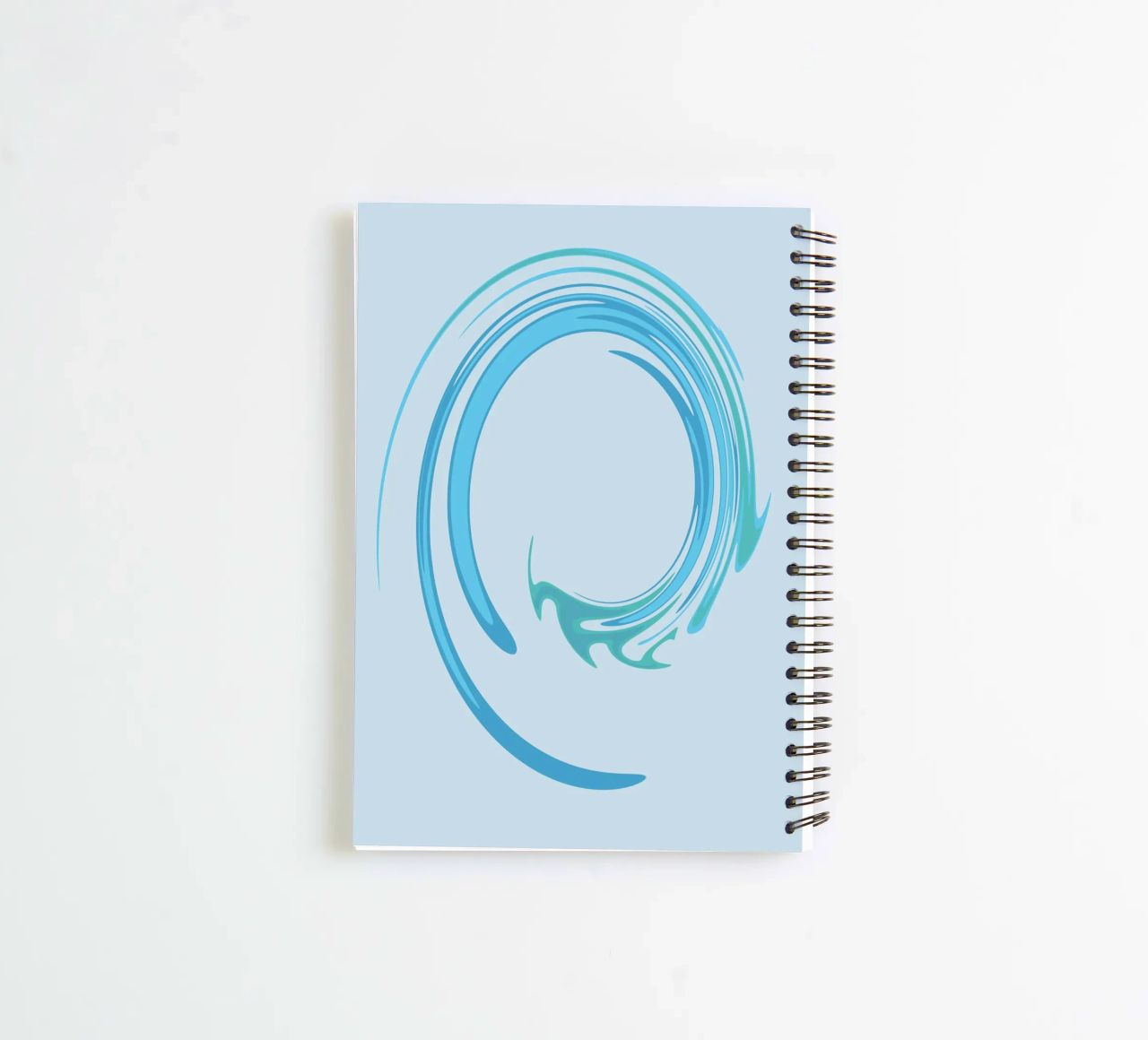 Abstract dynamic swirl pattern in blue spiral notebook by Something for you