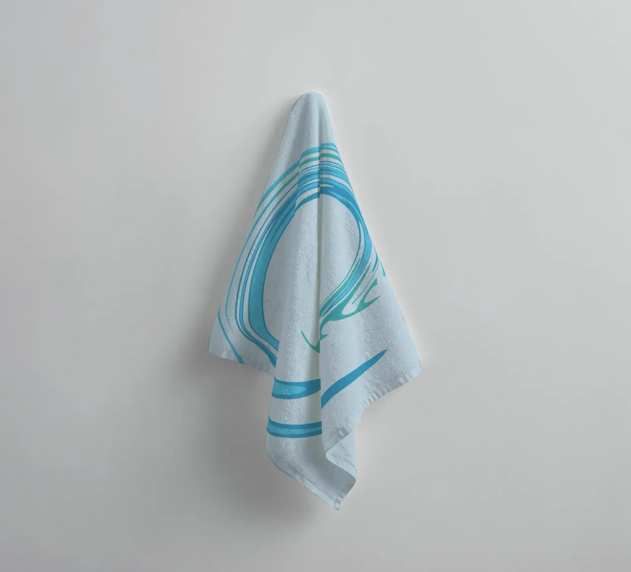 Abstract dynamisch wervelpatroon in blauw badhanddoek van Something for you