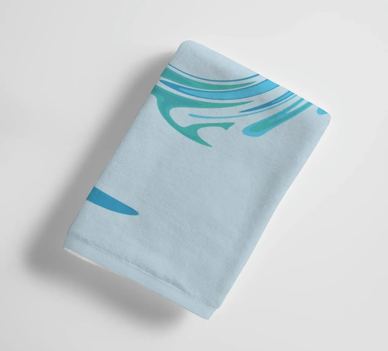 Abstract dynamisch wervelpatroon in blauw badhanddoek van Something for you