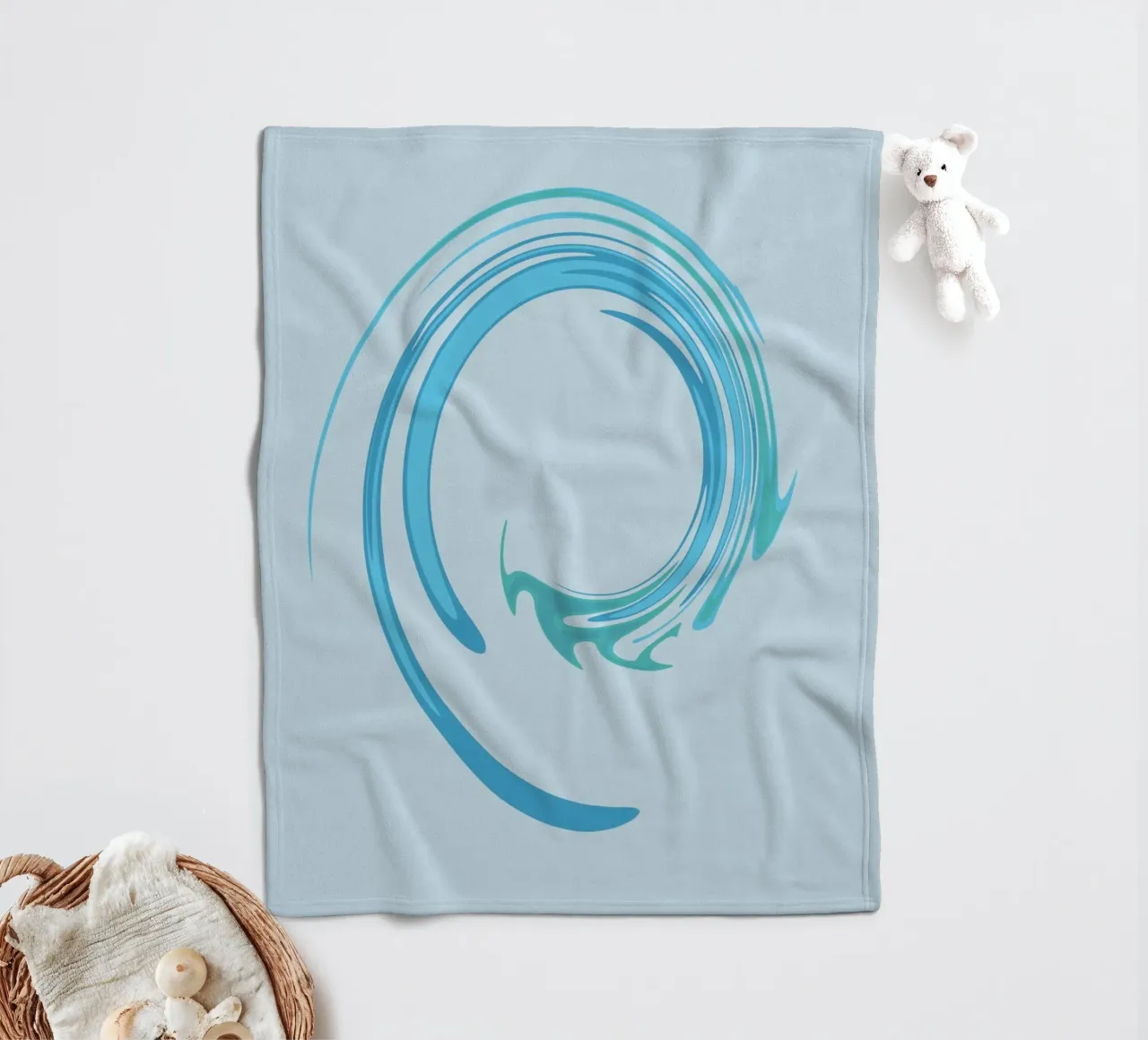 Motif tourbillonnant abstrait et dynamique en bleu plaid polaire de Something for you