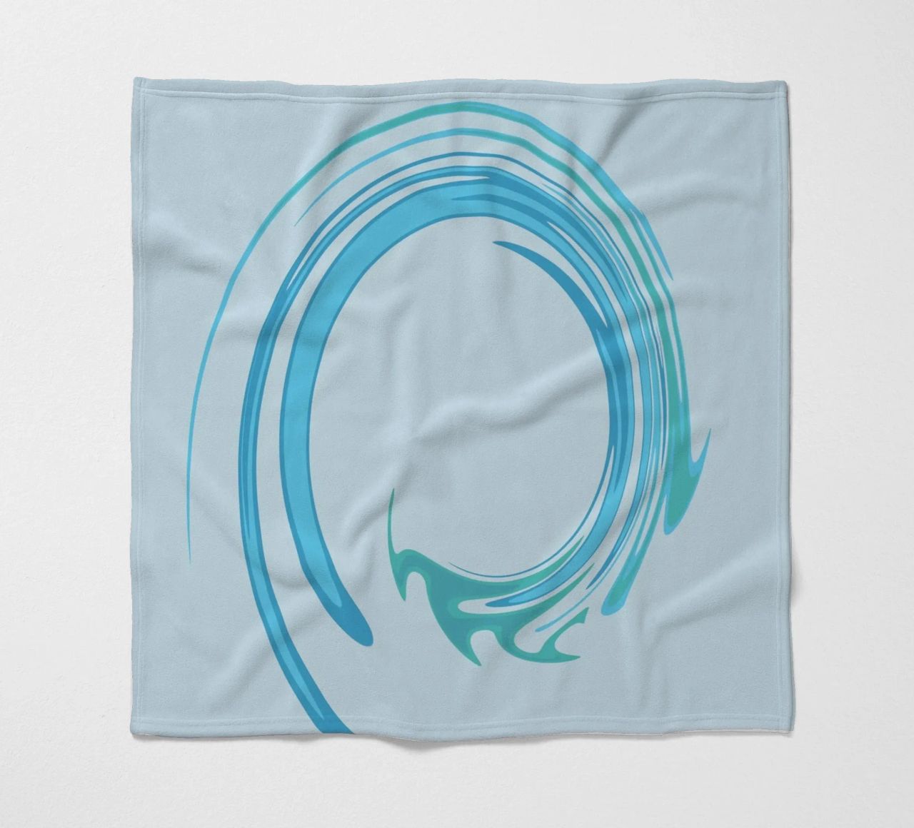 Abstraktes dynamisches Wirbelmuster in Blau Fleecedecke von Something for you