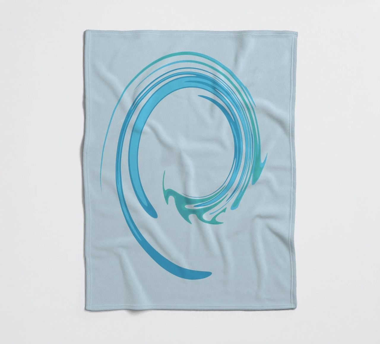Abstraktes dynamisches Wirbelmuster in Blau Fleecedecke von Something for you