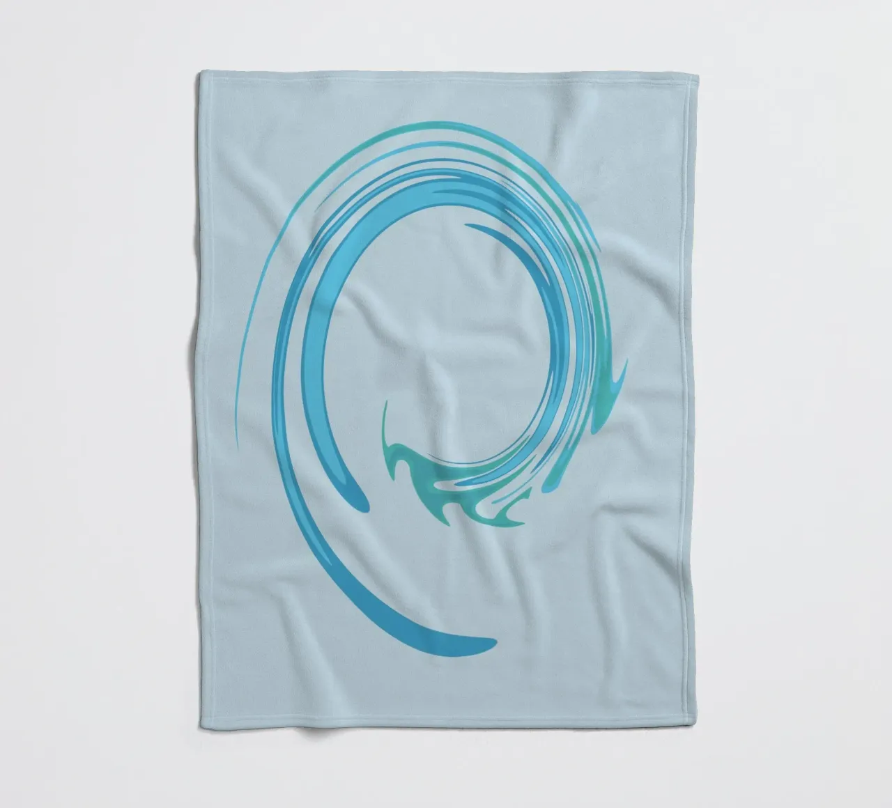 Motivo dinamico astratto a vortice in blu coperta in pile da Something for you