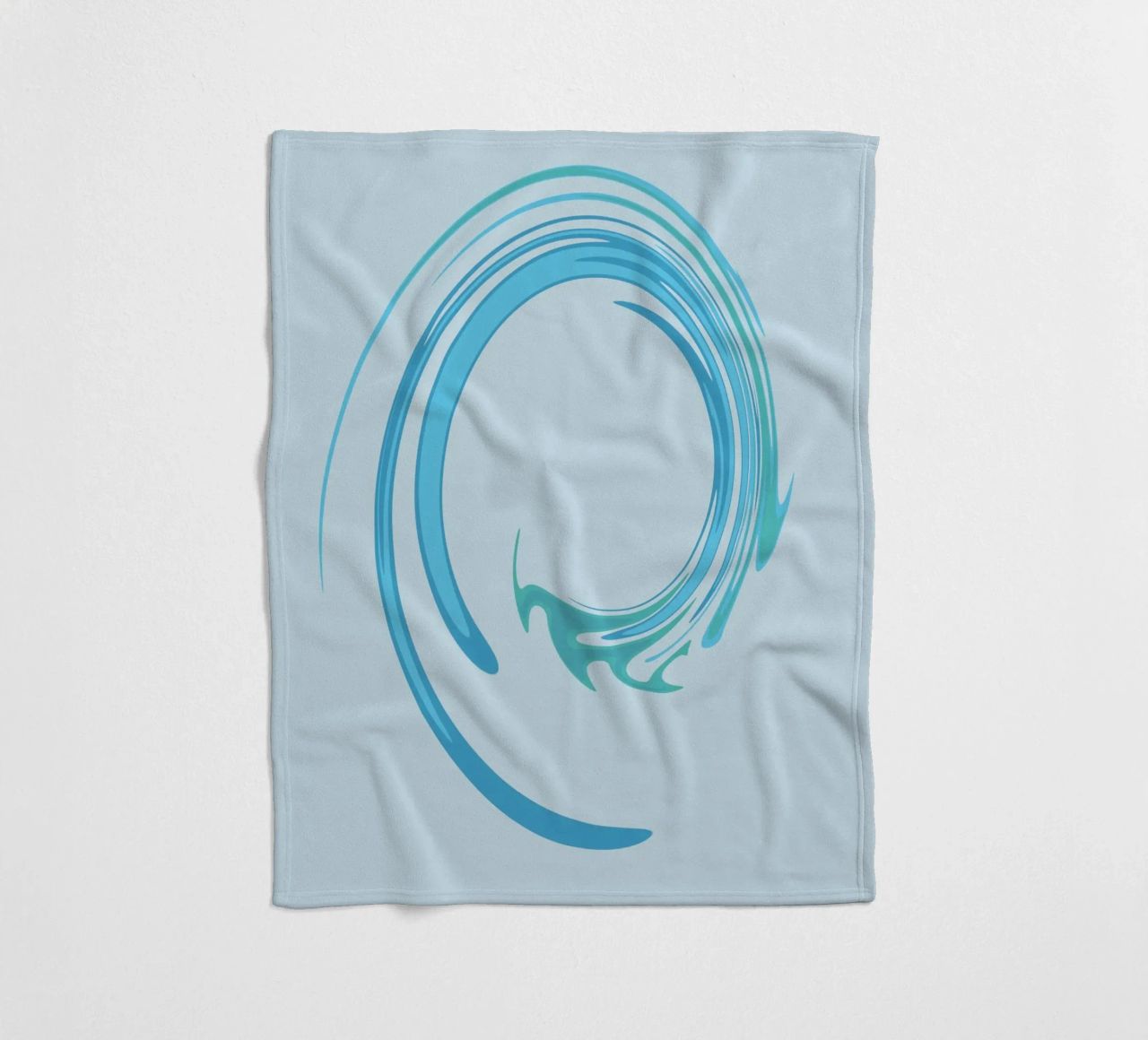 Abstraktes dynamisches Wirbelmuster in Blau Fleecedecke von Something for you