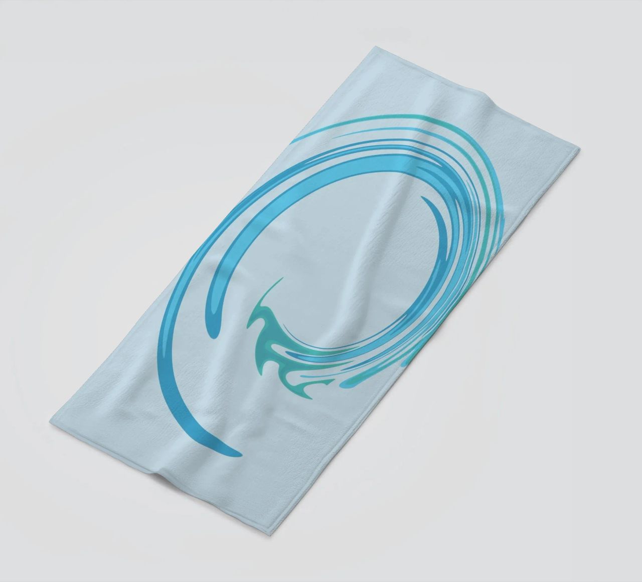 Abstract dynamic swirl pattern in blue beach towel by Something for you