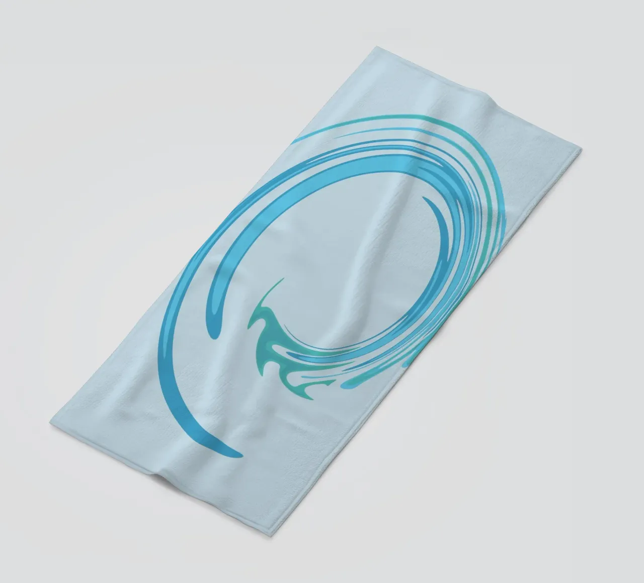 Abstract dynamic swirl pattern in blue beach towel by Something for you
