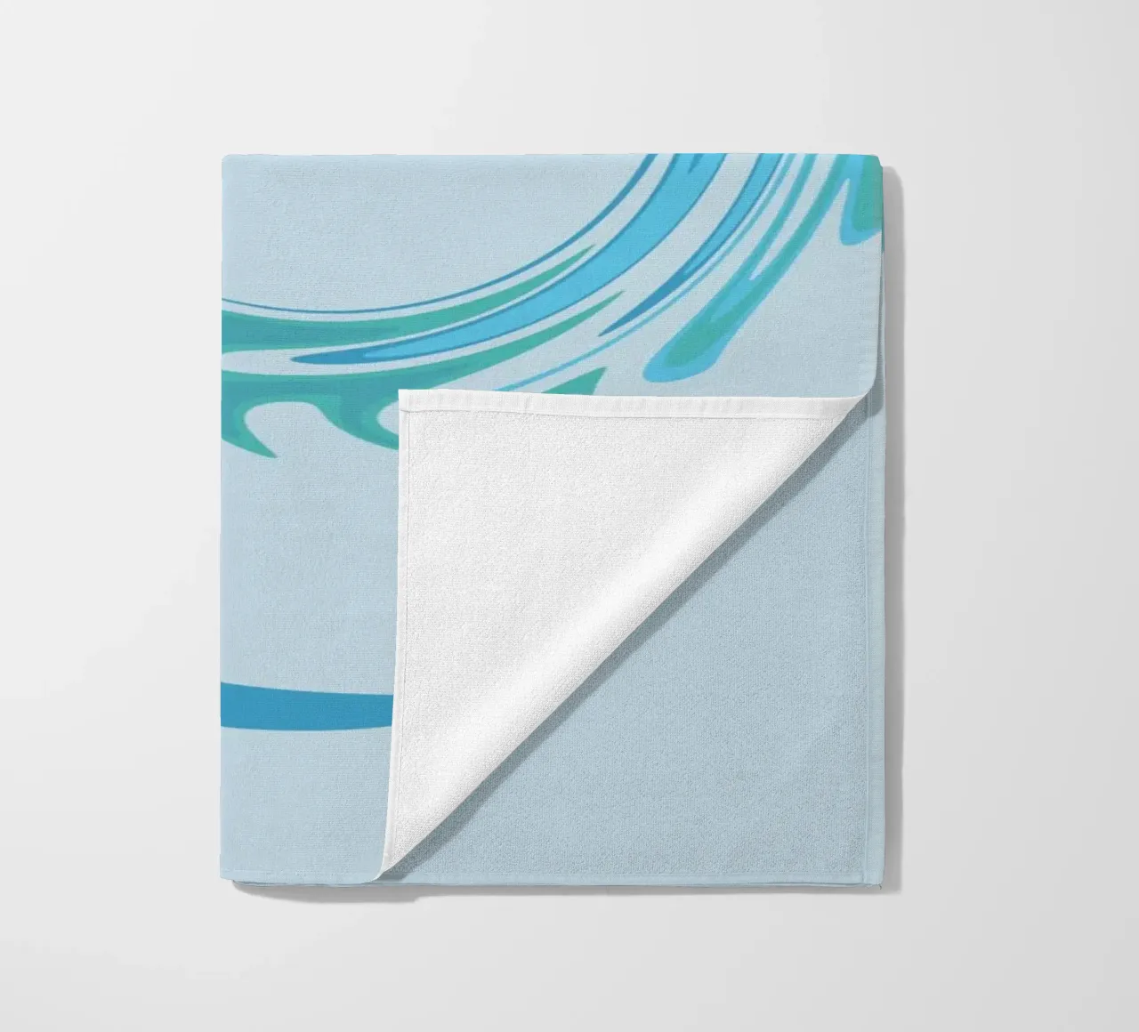 Abstract dynamic swirl pattern in blue beach towel by Something for you