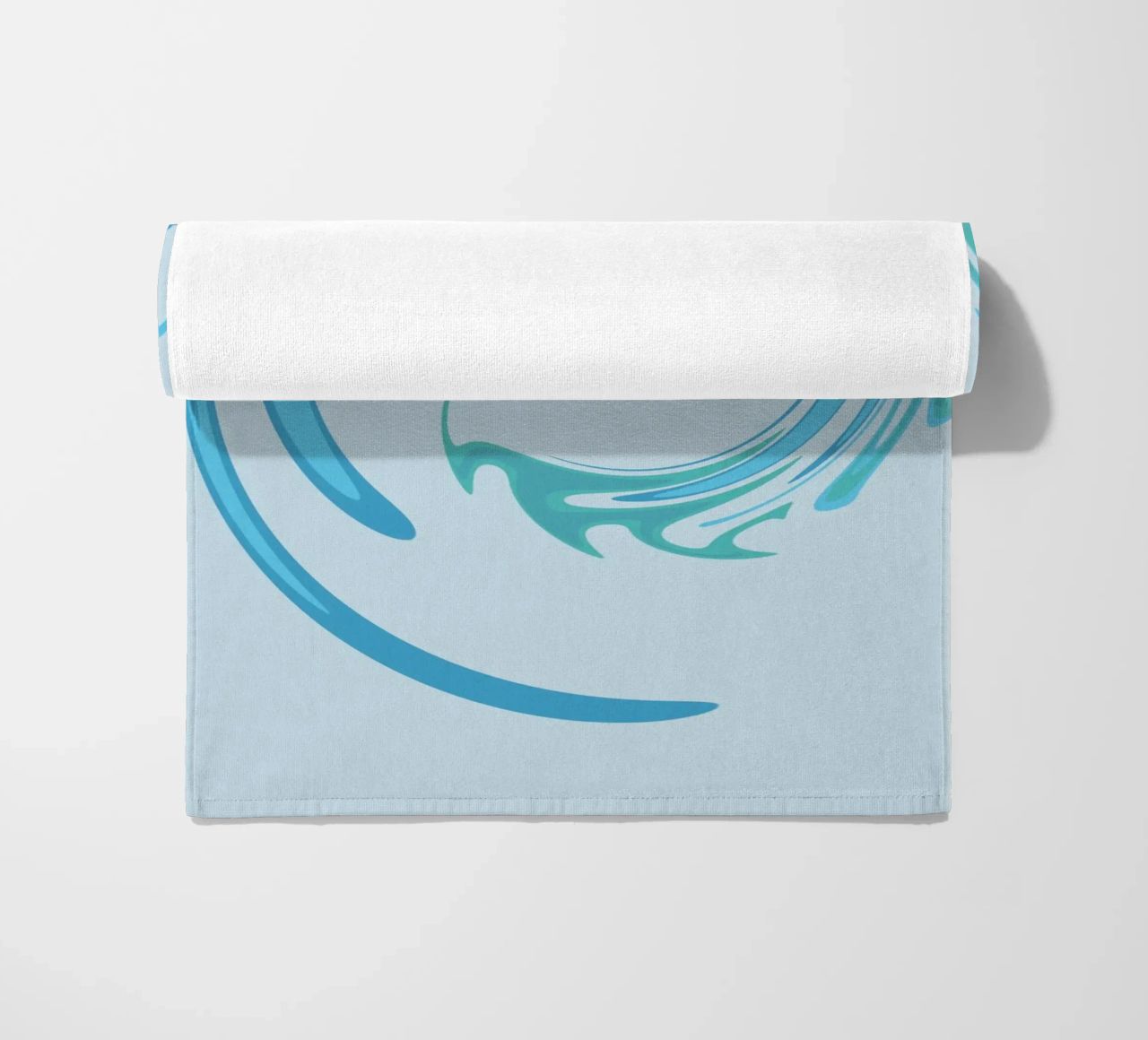 Abstract dynamic swirl pattern in blue beach towel by Something for you