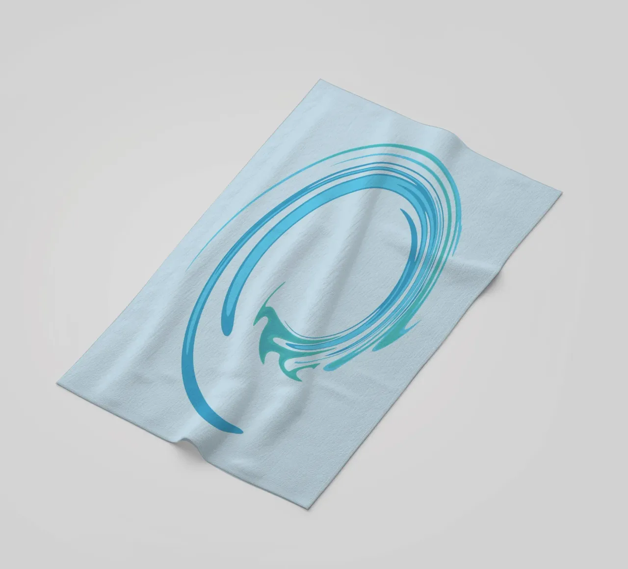 Abstraktes dynamisches Wirbelmuster in Blau Strandtuch von Something for you