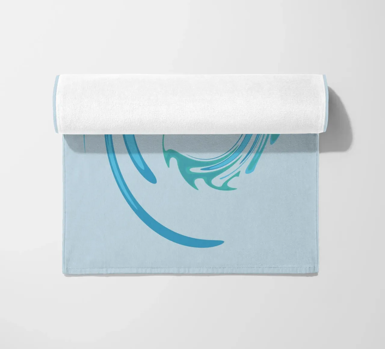 Abstract dynamic swirl pattern in blue beach towel by Something for you