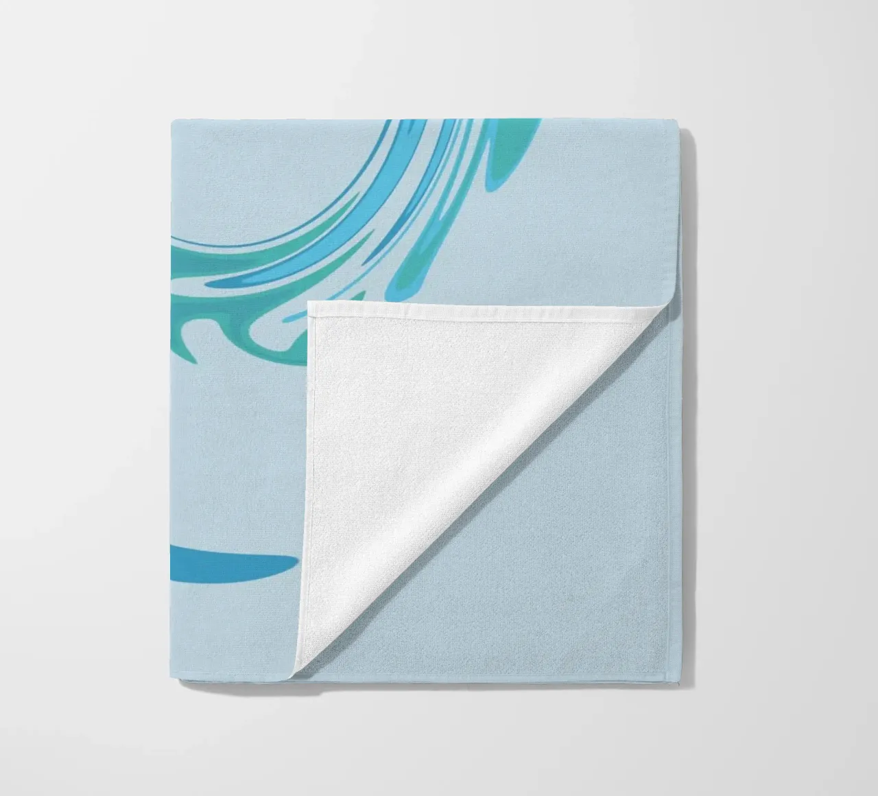 Abstract dynamic swirl pattern in blue beach towel by Something for you