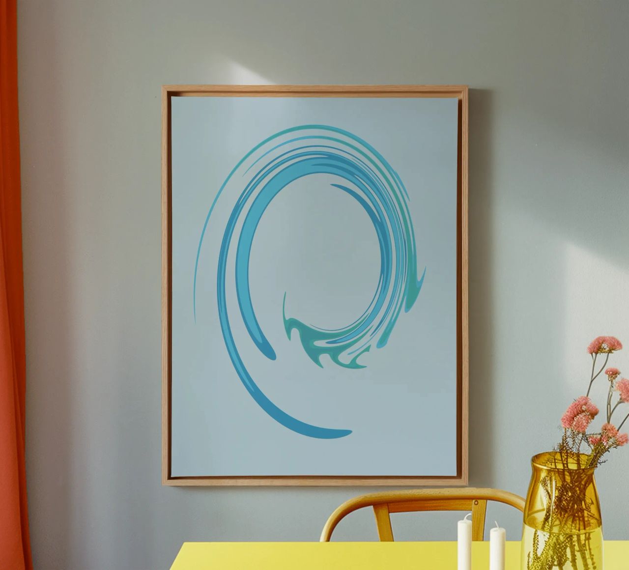 Abstract dynamic swirl pattern in blue canvas by Something for you