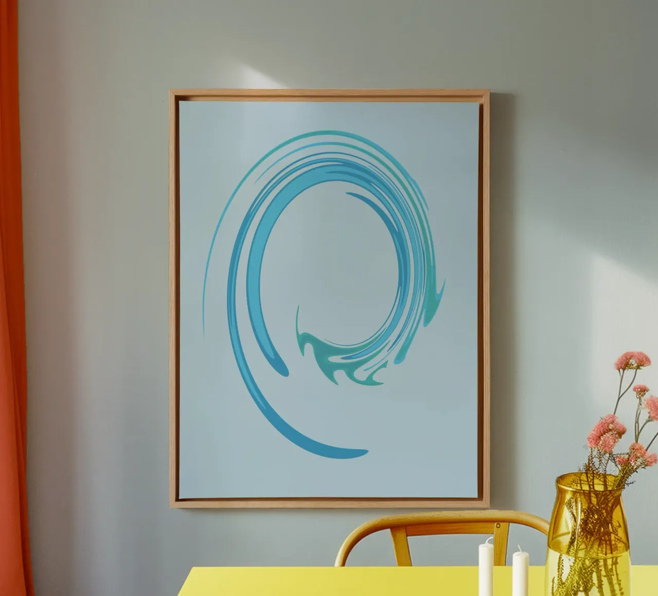 Motivo dinamico astratto a vortice in blu tela da Something for you