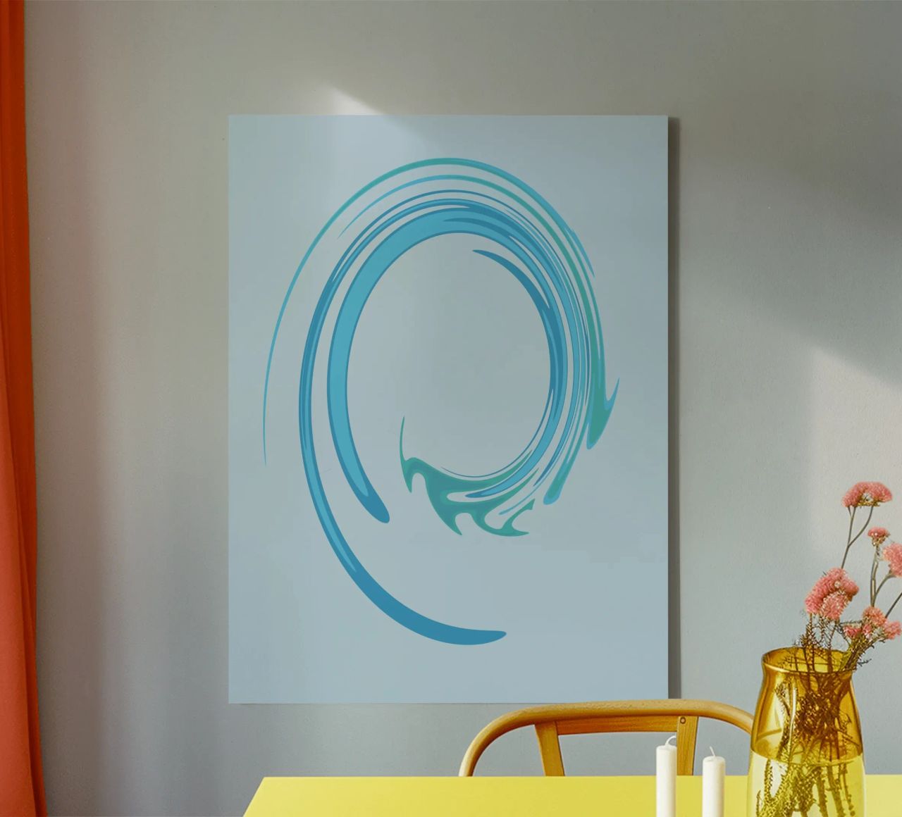 Abstract dynamic swirl pattern in blue canvas by Something for you