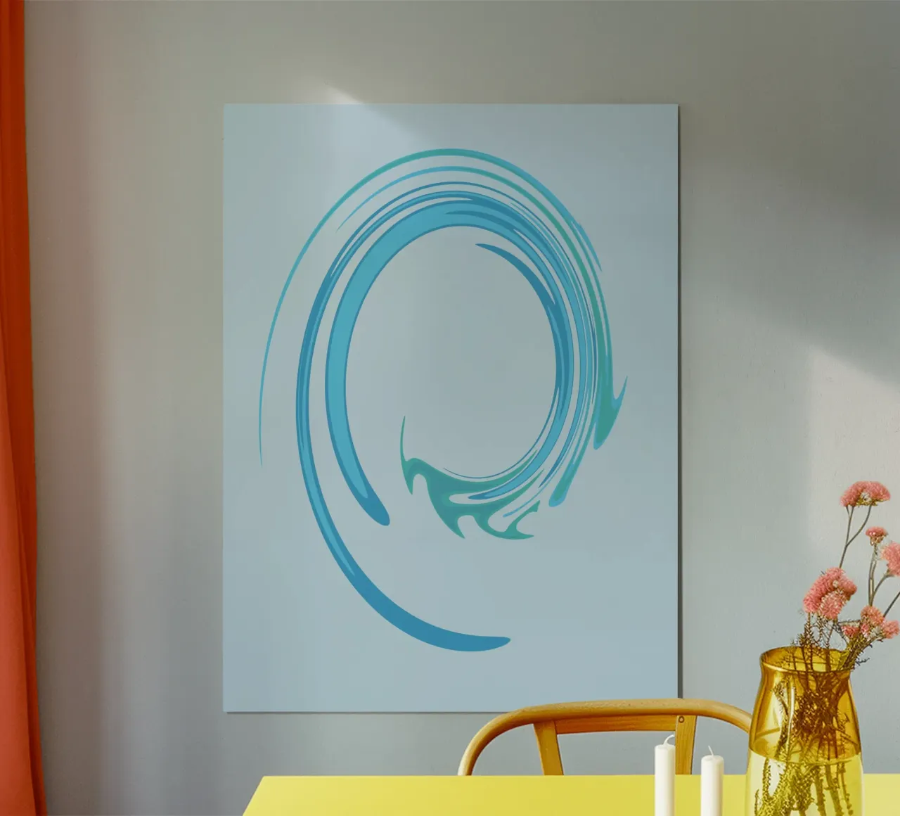 Motif tourbillonnant abstrait et dynamique en bleu hahnemühle de Something for you