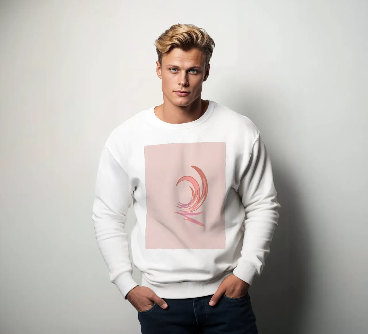 Motif dynamique abstrait de tourbillon en rose sweat de Something for you