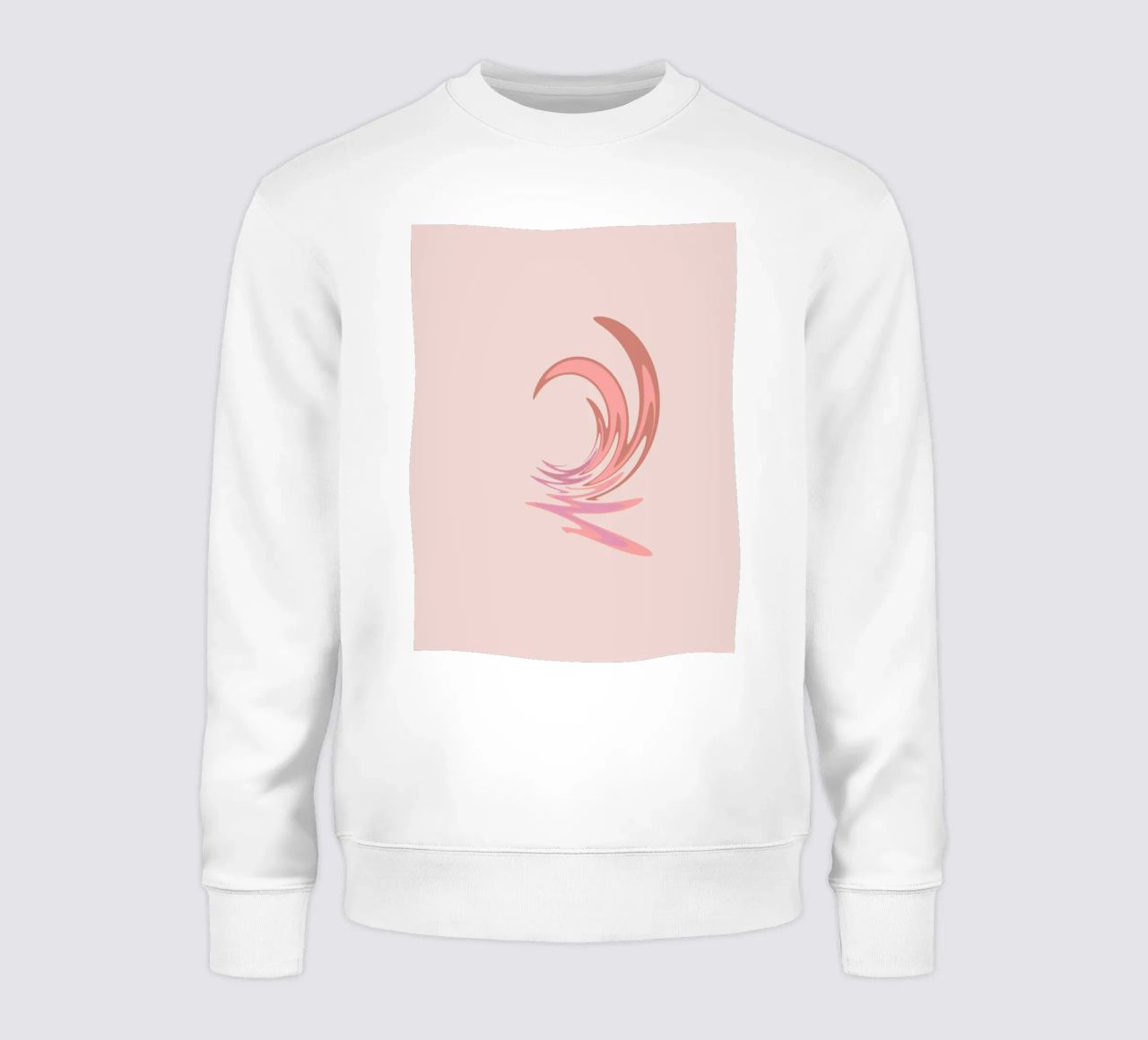 Abstract dynamic swirl pattern in pink sweatshirt by Something for you