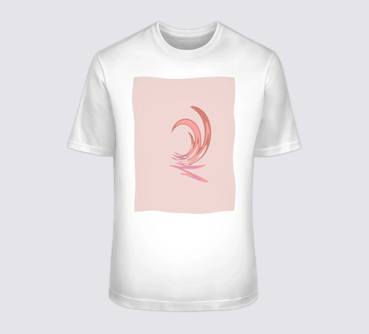 Abstract dynamic swirl pattern in pink t-shirt by Something for you