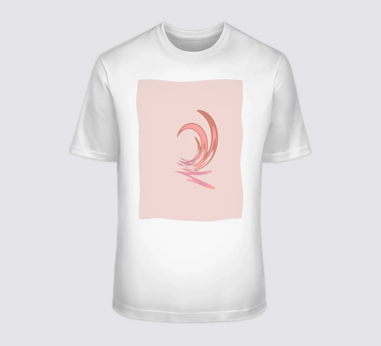 Abstract dynamic swirl pattern in pink t-shirt by Something for you