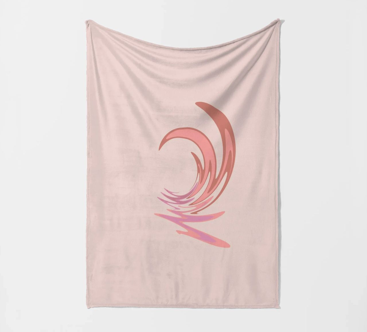 Abstraktes dynamisches Wirbelmuster in Pink Fleecedecke von Something for you