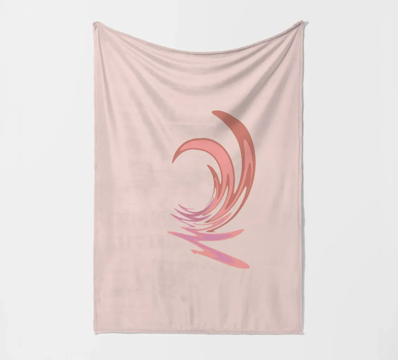 Abstraktes dynamisches Wirbelmuster in Pink Fleecedecke von Something for you