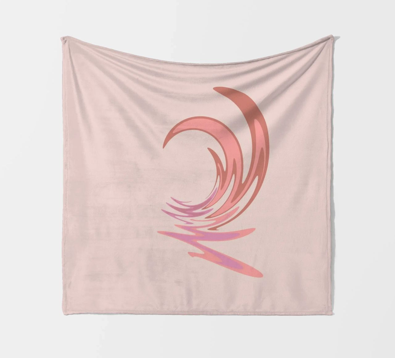Abstraktes dynamisches Wirbelmuster in Pink Fleecedecke von Something for you