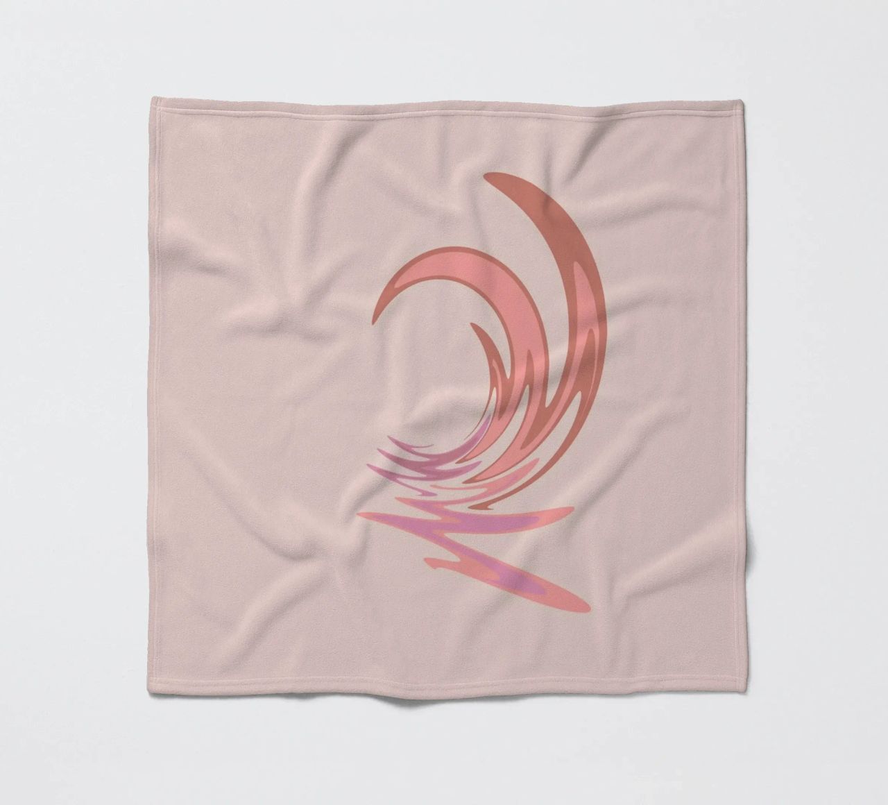 Abstraktes dynamisches Wirbelmuster in Pink Fleecedecke von Something for you